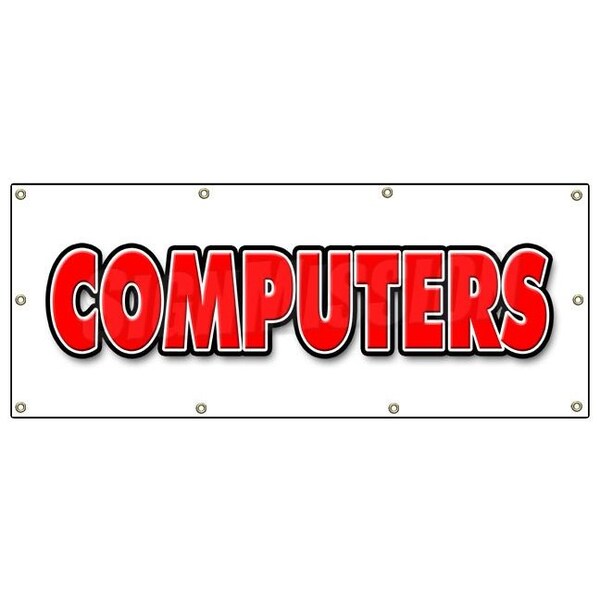 COMPUTERS BANNER SIGN computer repair signs tech virus PC laptop smart phone